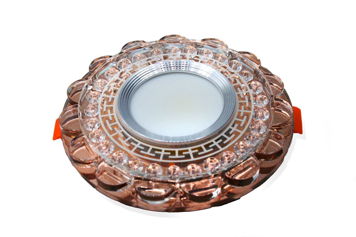 Tecbright Kristall LED-Einbaustrahler – Roségold | 3 Lichtfarben + Außenlicht