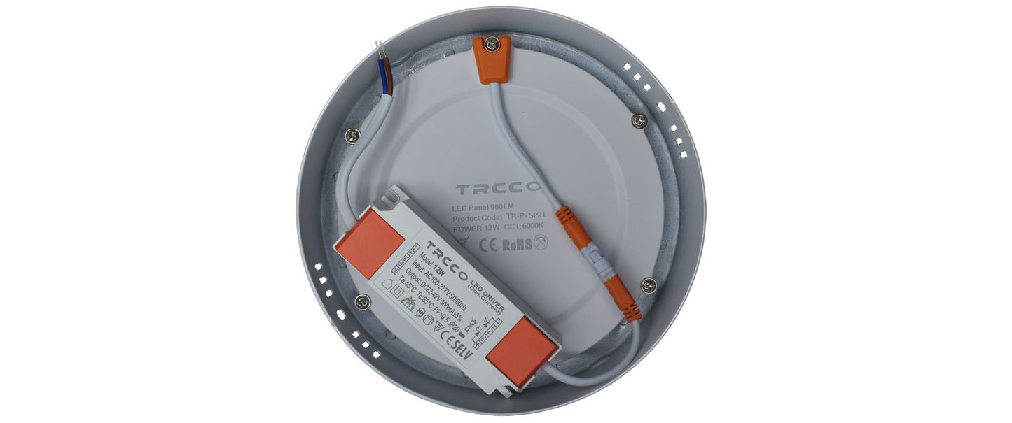 Tecbright LED Aufbaulampe - 12W - 170Ø - Rund - Weiß