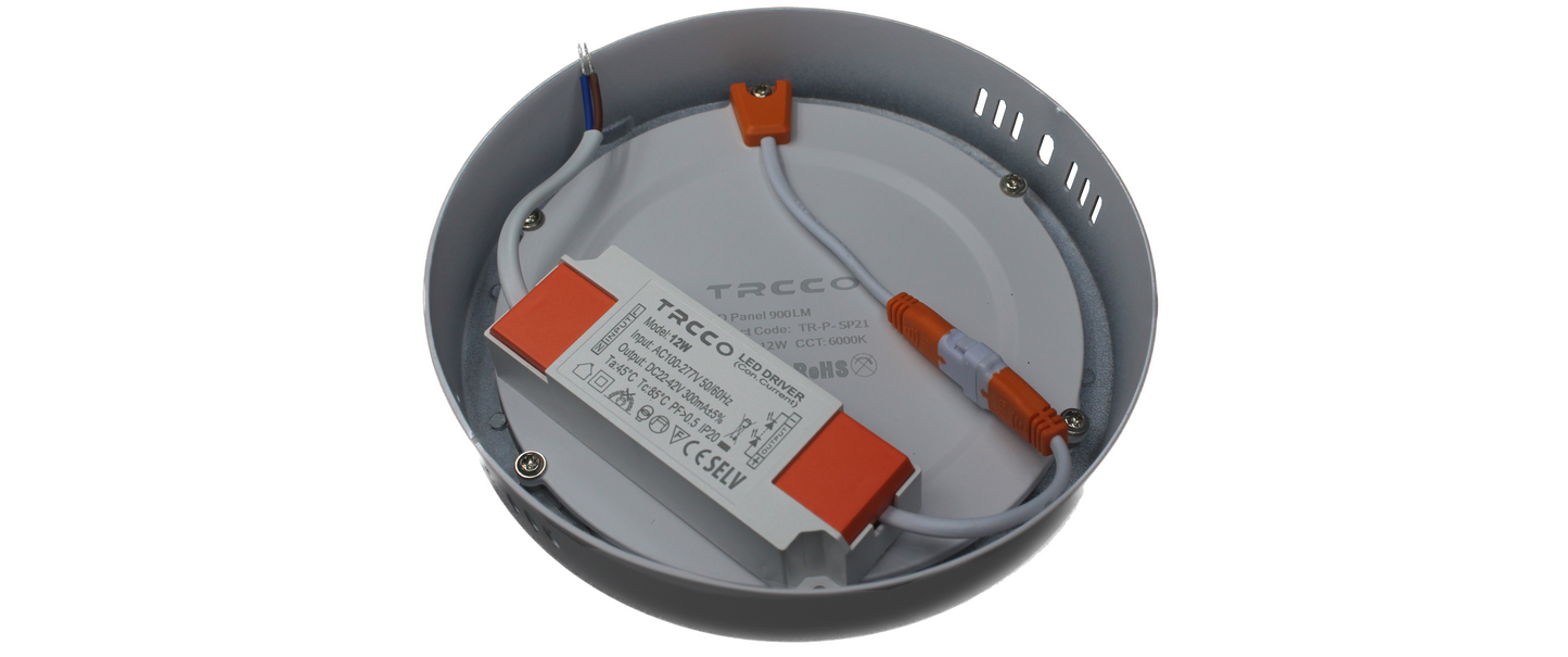 Tecbright LED Aufbaulampe - 12W - 170Ø - Rund - Weiß