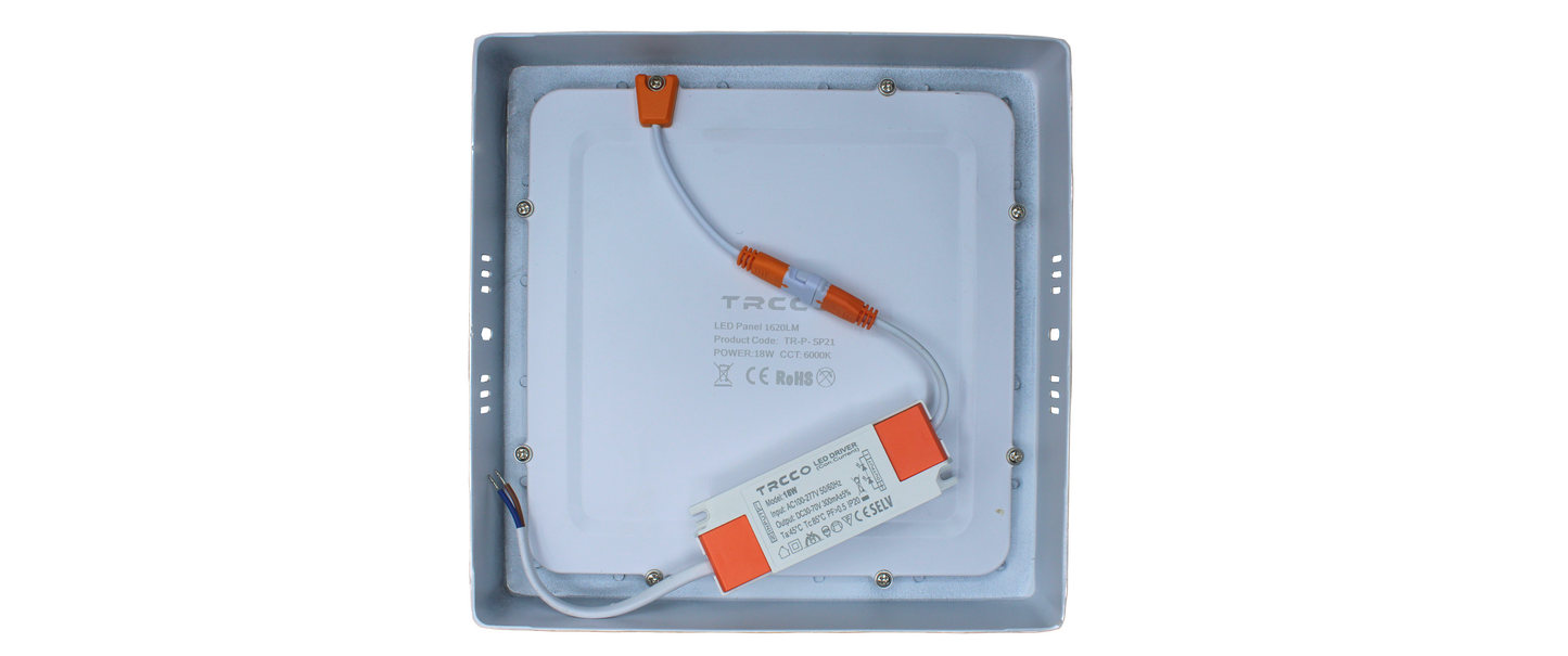 Tecbright LED Aufbaulampe - 24W - 300Ø - Ecke - Weiß