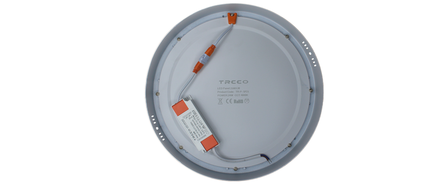 Tecbright LED Aufbaulampe - 24W - 300Ø  - Rund - Weiß