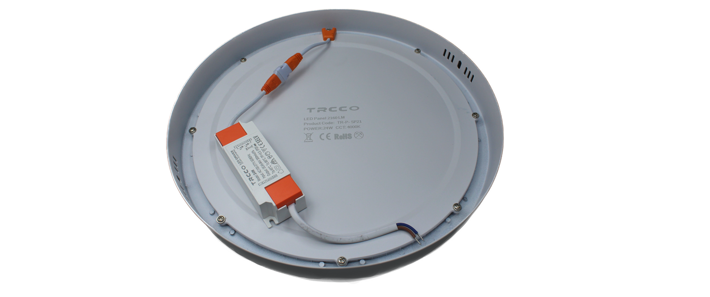 Tecbright LED Aufbaulampe - 24W - 300Ø  - Rund - Weiß