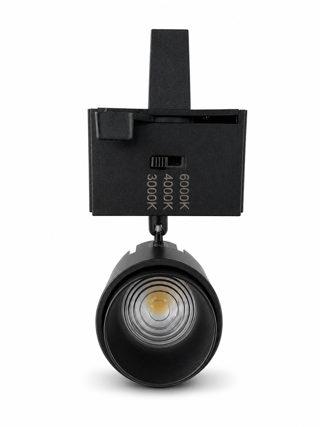 LED Schienenstrahler Schwarz mit einstellbarer Lichtfarbe – 3000K, 4000K oder 6000K – Schwenkbarer Track Light Spot