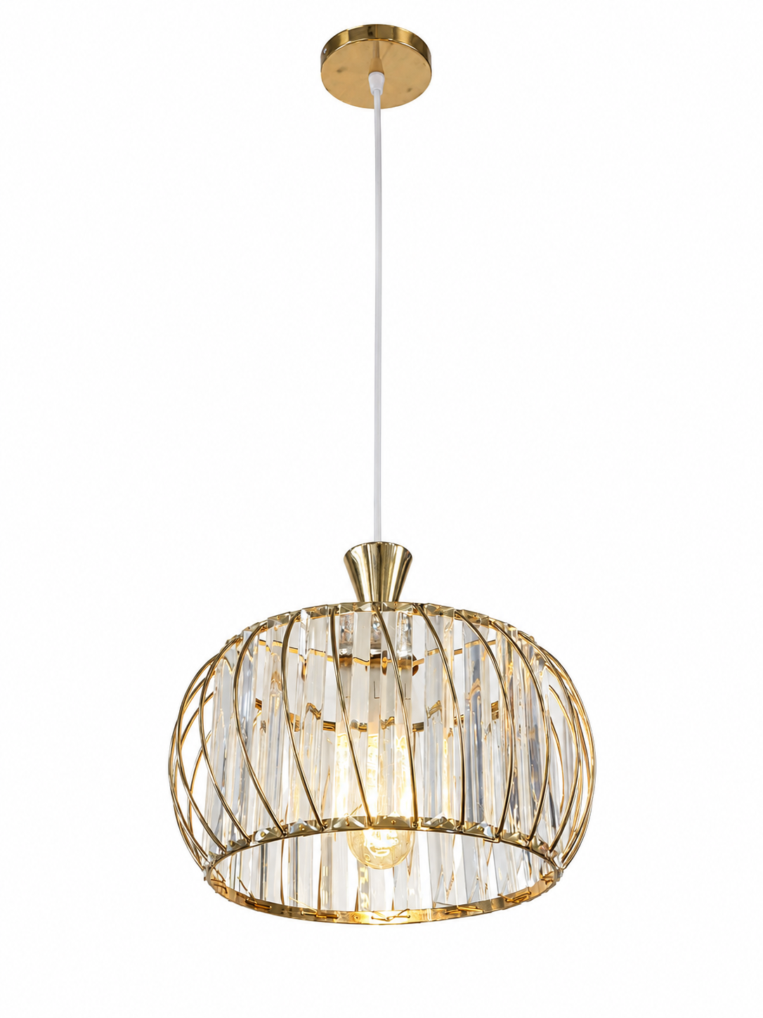Pendelleuchte Ø30 cm – Elegante Kristall-Designleuchte mit E27-Fassung in Gold X802/1)