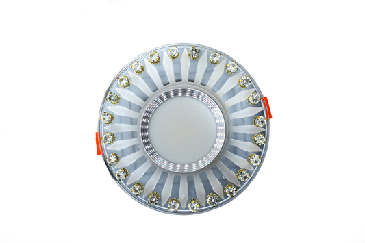 Tecbright Kristall LED-Einbaustrahler – Silber | 3 Lichtfarben + Außenlicht