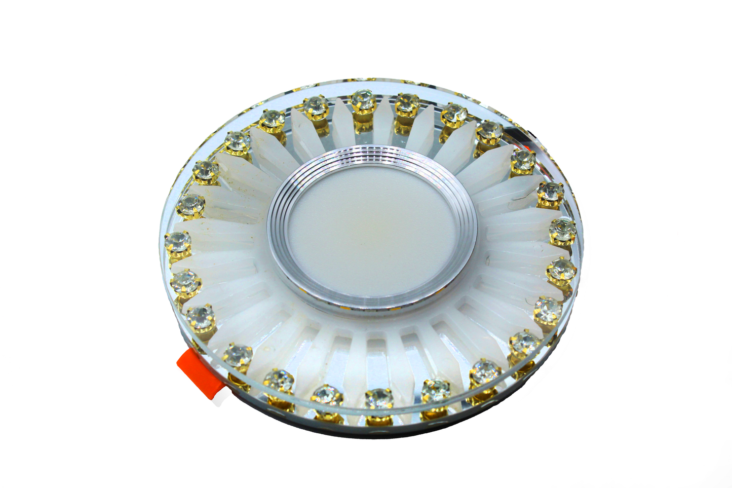Tecbright Kristall LED-Einbaustrahler – Silber | 3 Lichtfarben + Außenlicht