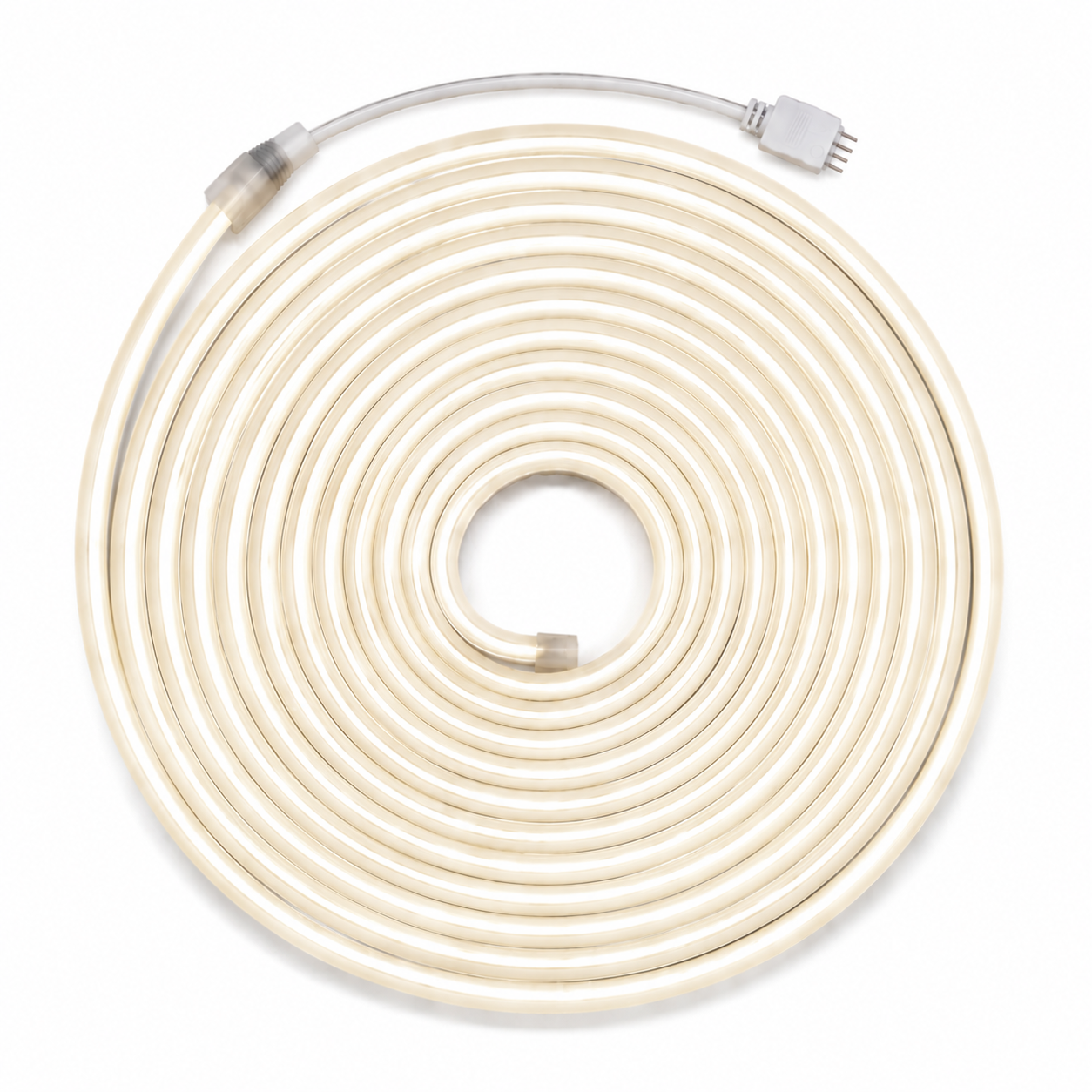5m LED Neon Flex Komplettset – Neutralweiß 4000K | Inkl. Netzteil & Fernbedienung
