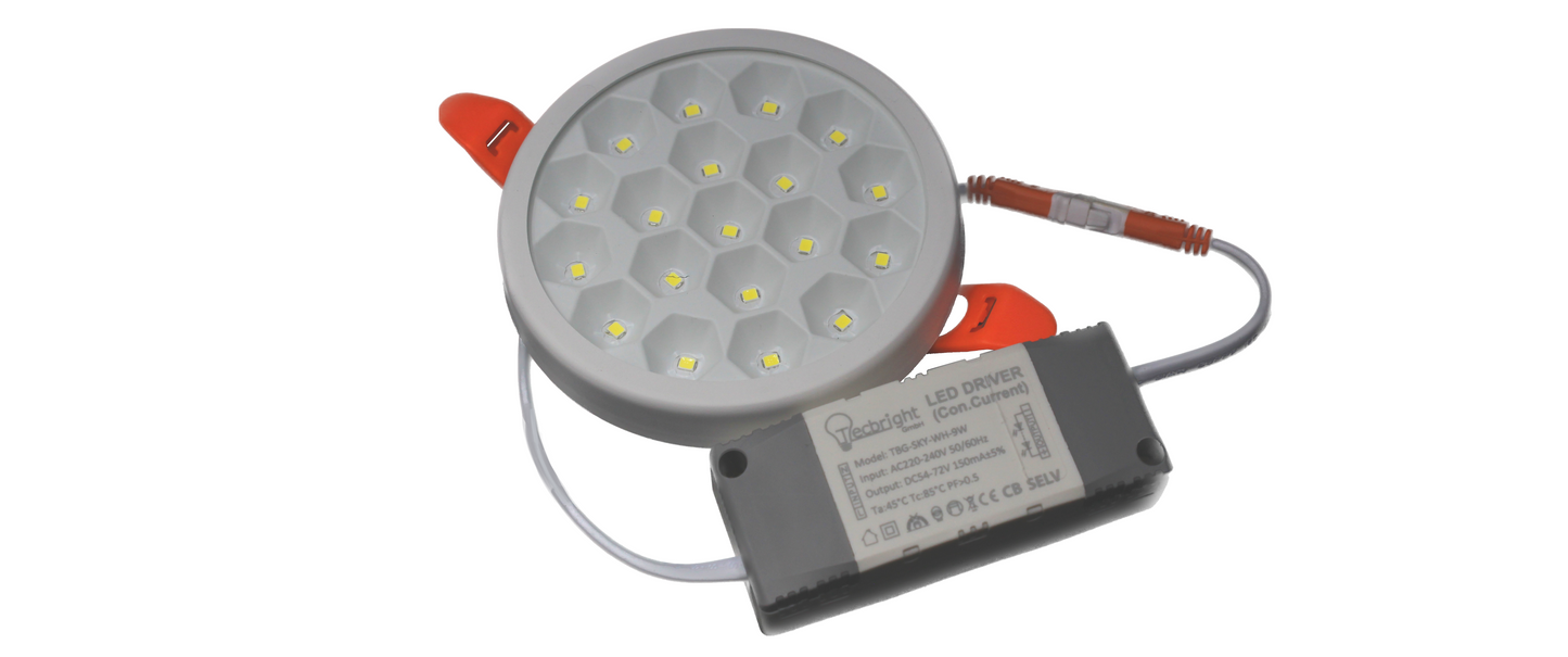 Tecbright Einbaustrahler  Star Edition - 9W - ø35-70mm variabel - Kaltweiss 6500K - Rund - Weiss