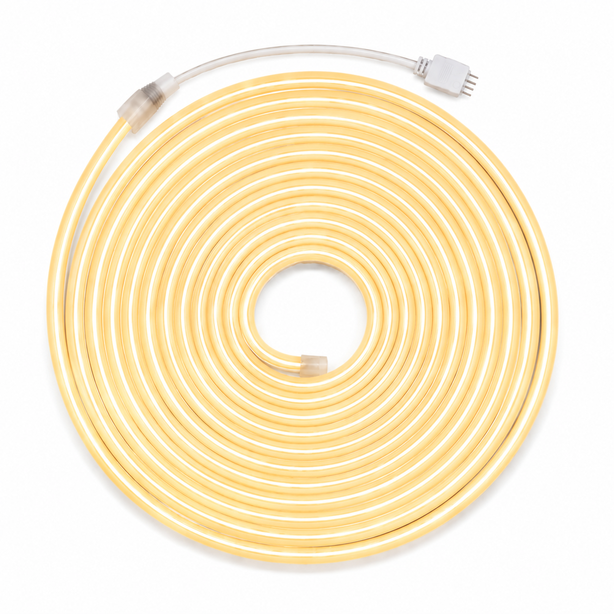 5m LED Neon Flex Komplettset – Warmweiß 3000K | Inkl. Netzteil & Fernbedienung