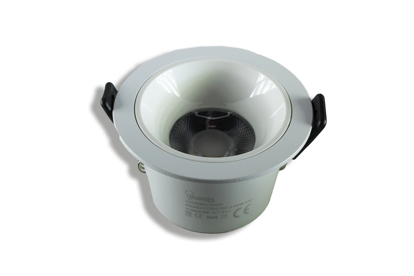 Tecbright LED Einbaustrahler 6 W – CCT umschaltbar | 535 lm | Weißer Reflektor