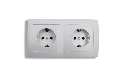 Hoosense – Doppelsteckdose – 2× Schutzkontakt – 16A / 250V – Unterputz – Weiß