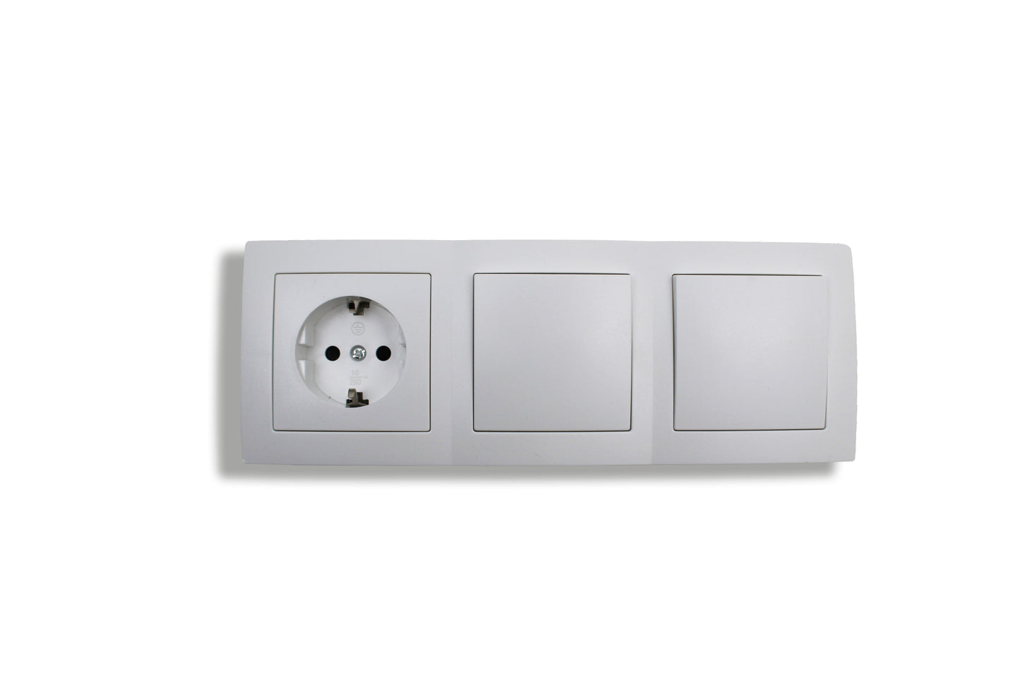 Hoosense  1× Steckdose + 2× Wippschalter – 16A / 250V – Unterputz – Weiß