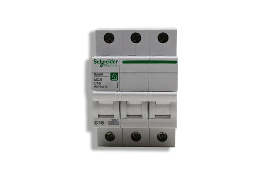 Schneider Electric Resi9 | Leitungsschutzschalter C16 | 3-polig, 400V, 6kA