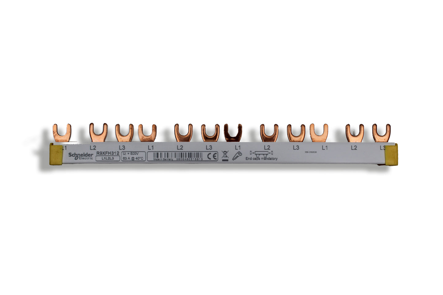 Schneider Electric Resi9 | Phasenschiene 3-phasig | 12 Module | 63A | R9XFH312
