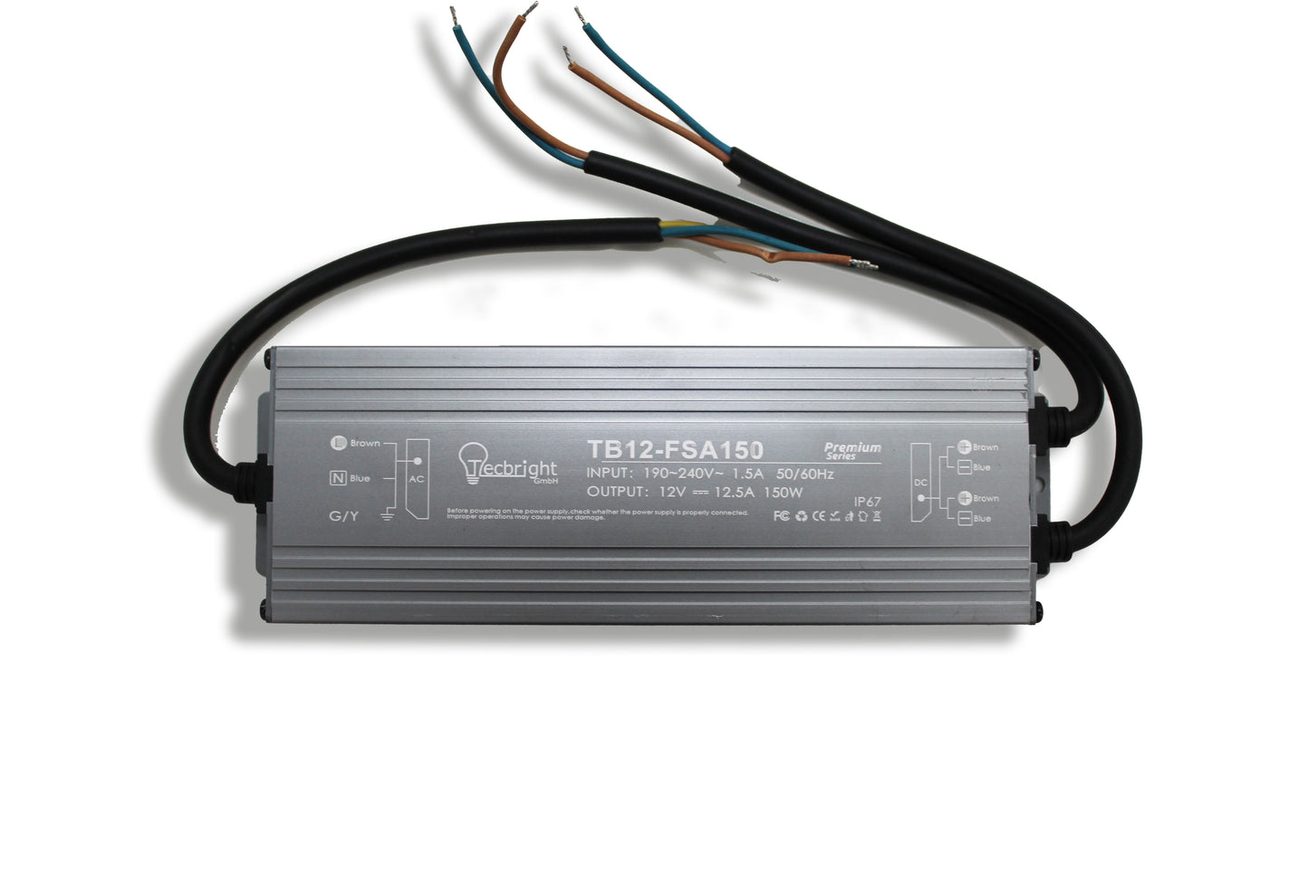 Tecbright TB12-FSA150W - IP67 Netzteil 12V | 150W | Outdoor