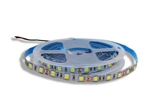 Tecbright LED-Streifen 12V, 10 mm, 60 LED/m, 12 W/m, IP20, 10 m Rolle – Warmweiß oder Kaltweiß