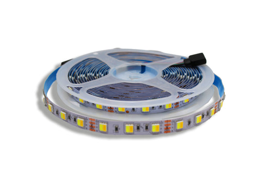 Tecbright LED-Streifen 3-in-1 Weiß (Warmweiß/Neutralweiß/Kaltweiß) 12V, 10 mm, 60 LED/m, 13 W/m, IP20, 5 m Rolle – steuerbar