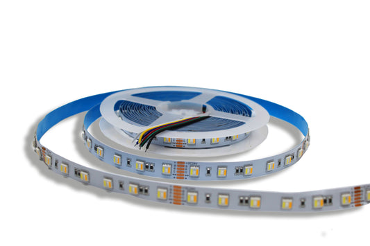 Tecbright LED-Streifen RGB+CCT 24V, 12 mm, 60 LED/m, 17 W/m, 5 m Rolle