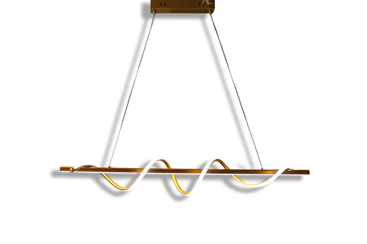 Tecbright Wave 8066 – LED-Hängelampe in Gold mit Fernbedienung