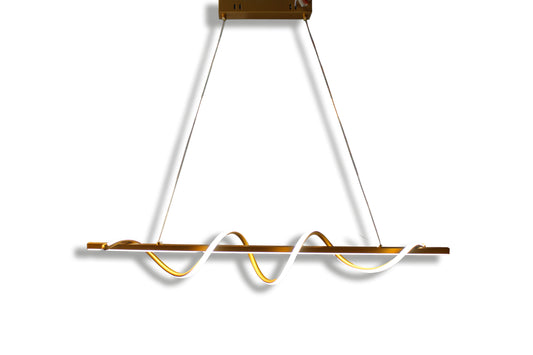 Tecbright Wave 8066 – LED-Hängelampe in Gold mit Fernbedienung