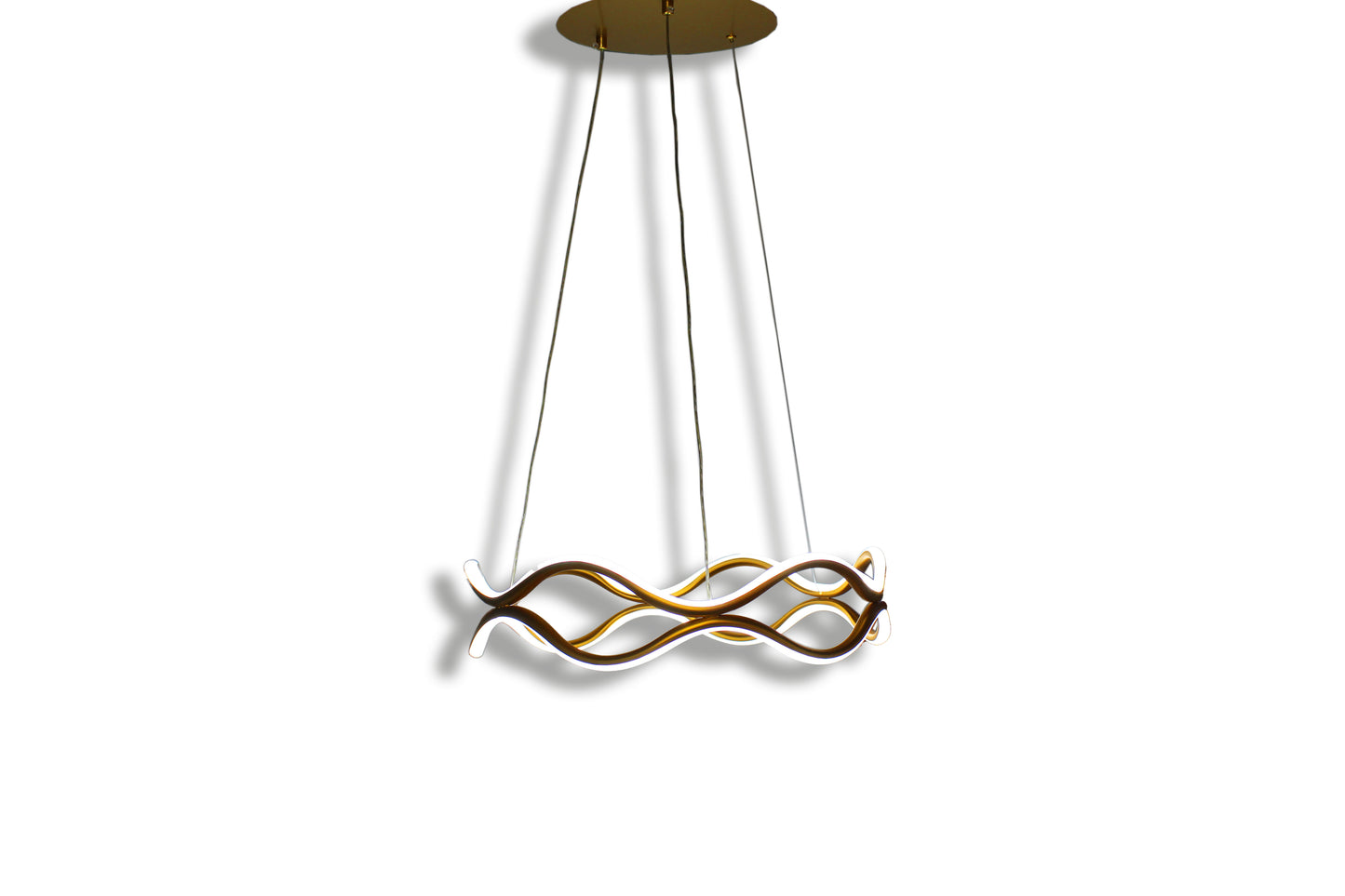 Tecbright Helix 8072 – LED-Hängelampe in Gold mit Doppelschwingung mit fernbedienung