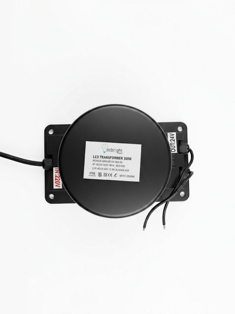 LED-Transformator 300W | Rundes Design | Wasserdicht IP68 | 24V DC / 12.5A Netzteil