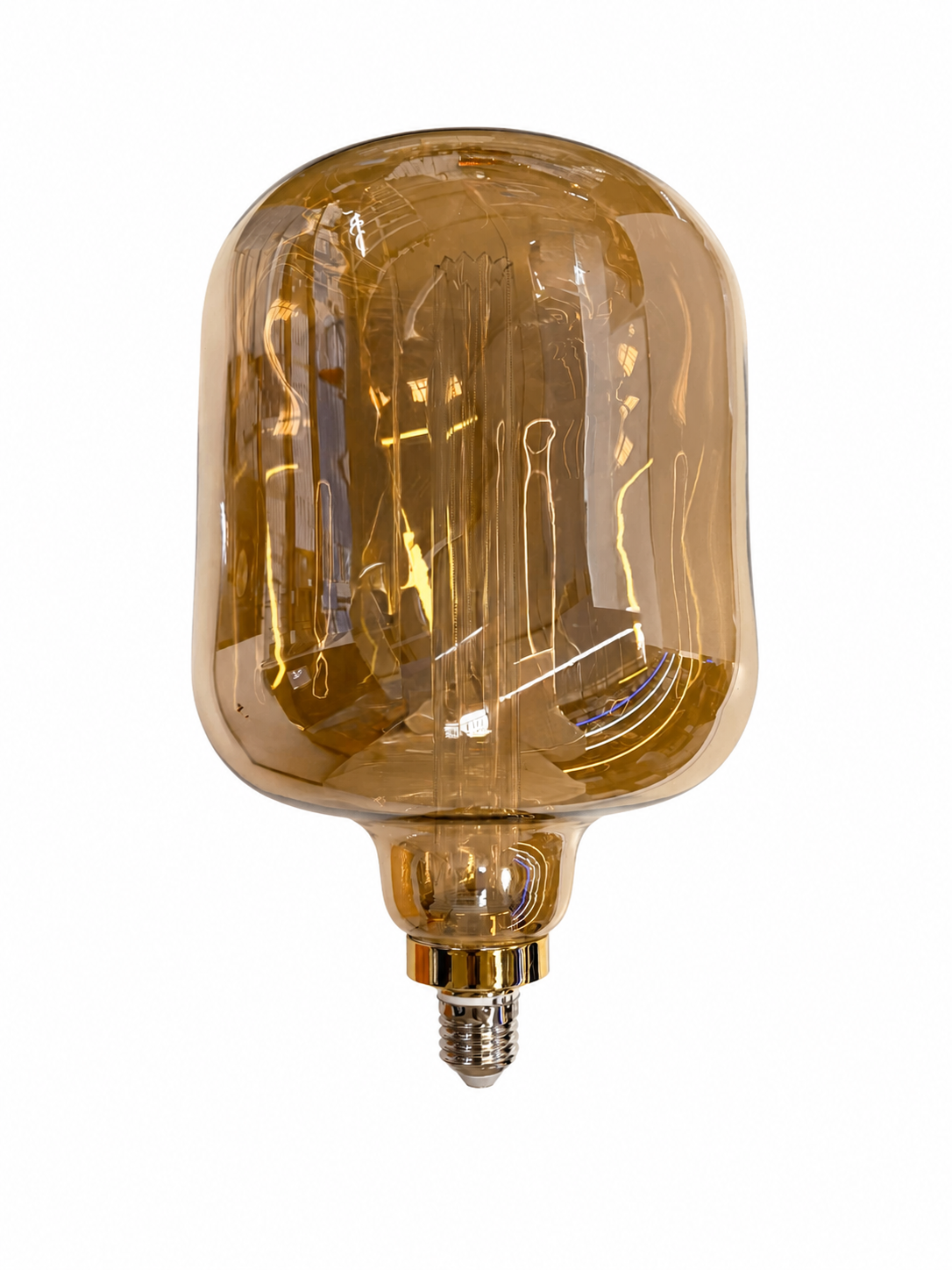 LED Design-Leuchtmittel E27 Amber – 4W, dimmbar, 2200K Extra Warmweiß, Ø 20 cm, Länge 30 cm (T45 4W)