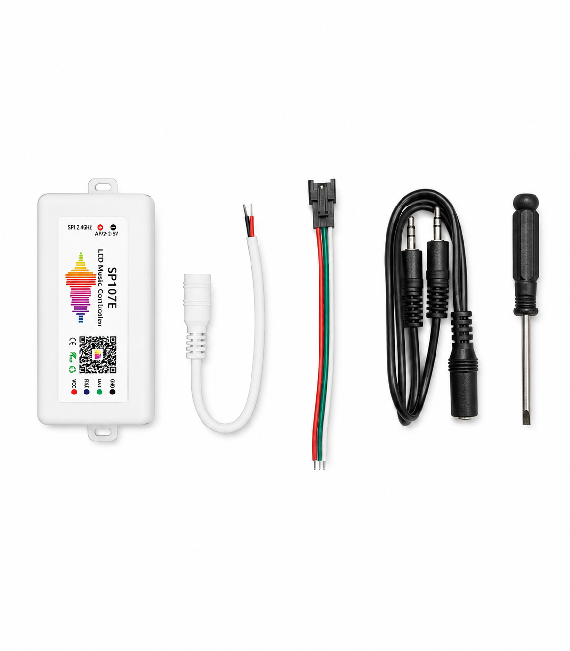 SP107E LED Musik Controller 5–24V – Bluetooth App Musiksteuerung für adressierbare LED-Streifen