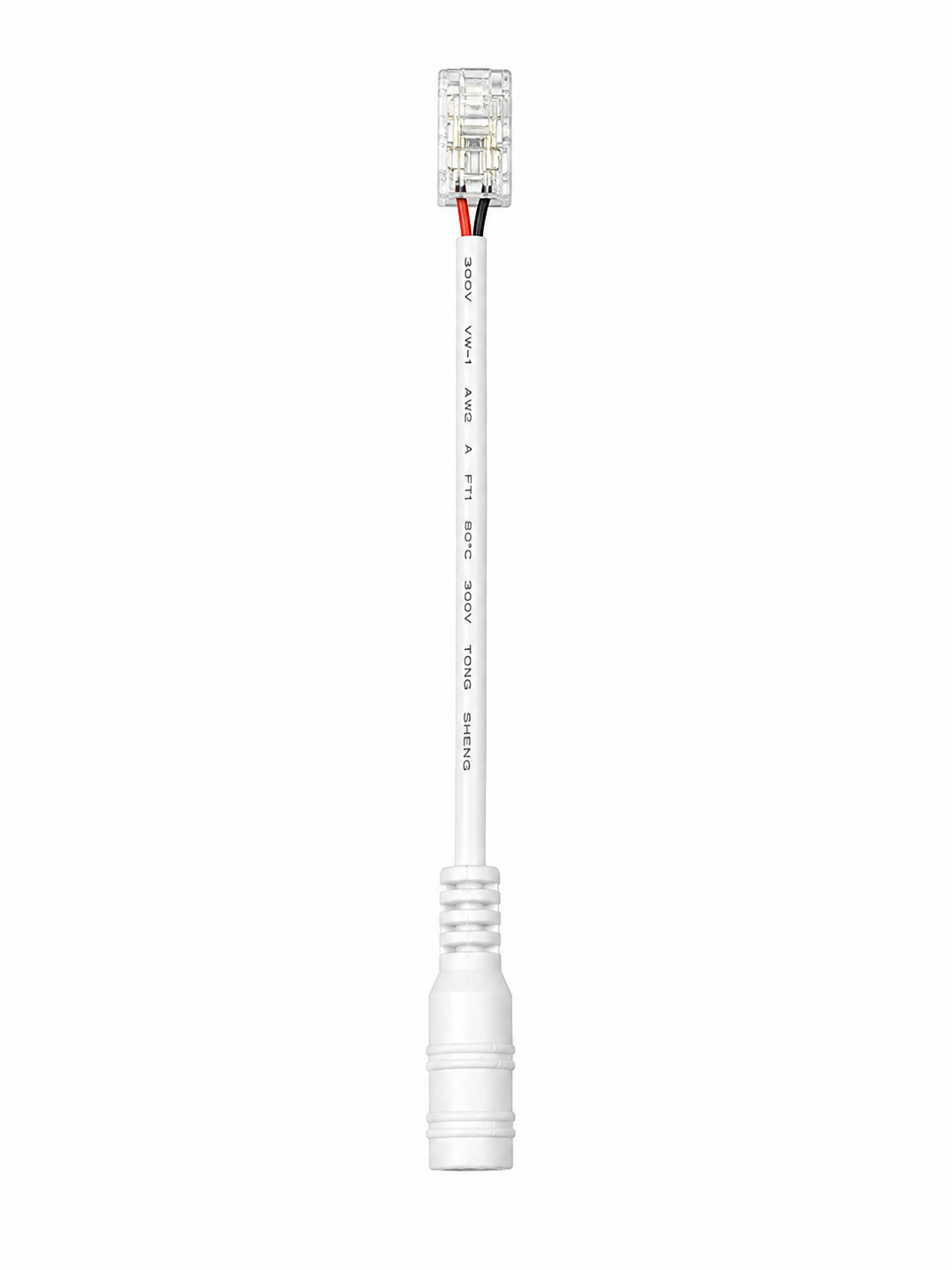 2-poliger LED Strip Anschlussadapter mit DC-Buchse – Klemmverbinder – Weiß