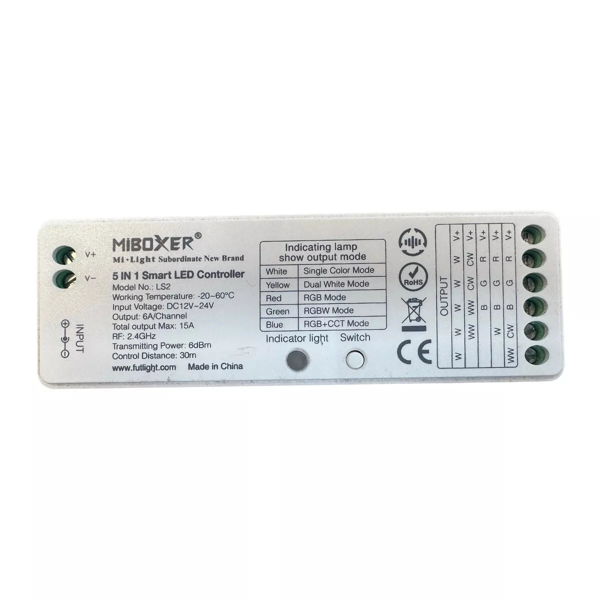 Mi-Light 5-in-1 Controller 2.4G – RGB, RGBW, RGB+CCT für 12/24V (15A) | CCT, DE LS2
