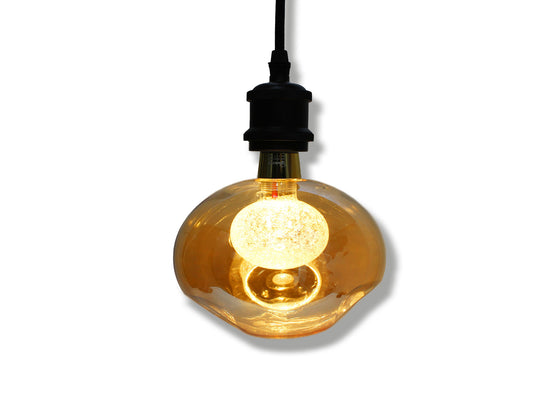 Tecbright PG150-195 Vintage LED Planet Globe – E27, 4W, 1800K, Amber/Innenstruktur