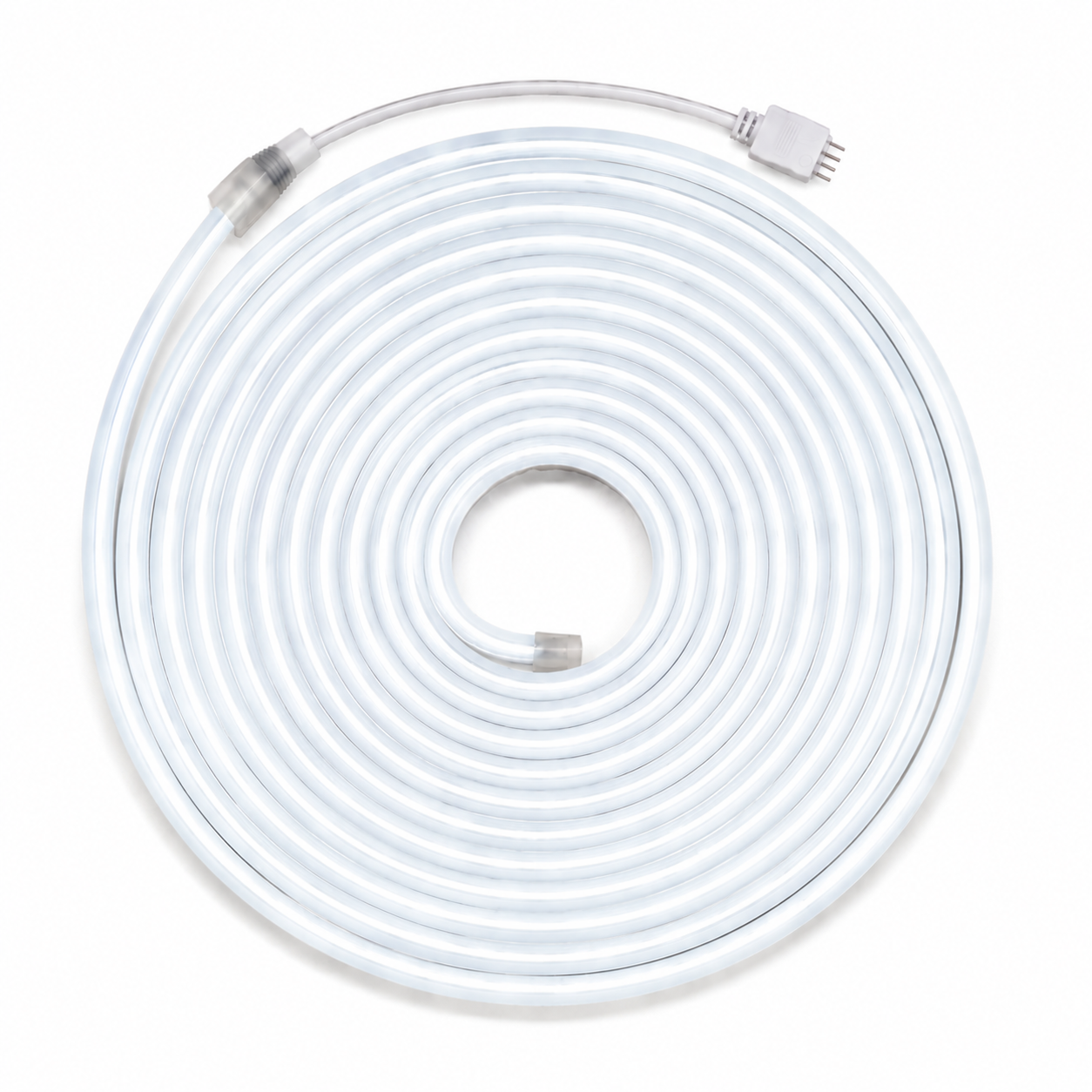 5m LED Neon Flex Komplettset – Kaltweiß 6500K | Inkl. Netzteil & Fernbedienung