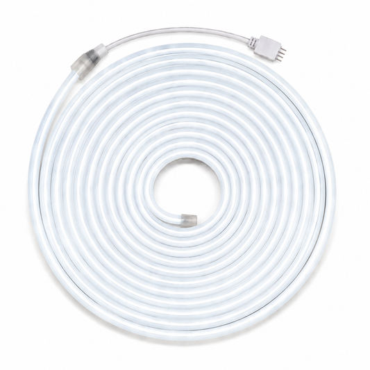 5m LED Neon Flex Komplettset – Kaltweiß 6500K | Inkl. Netzteil & Fernbedienung