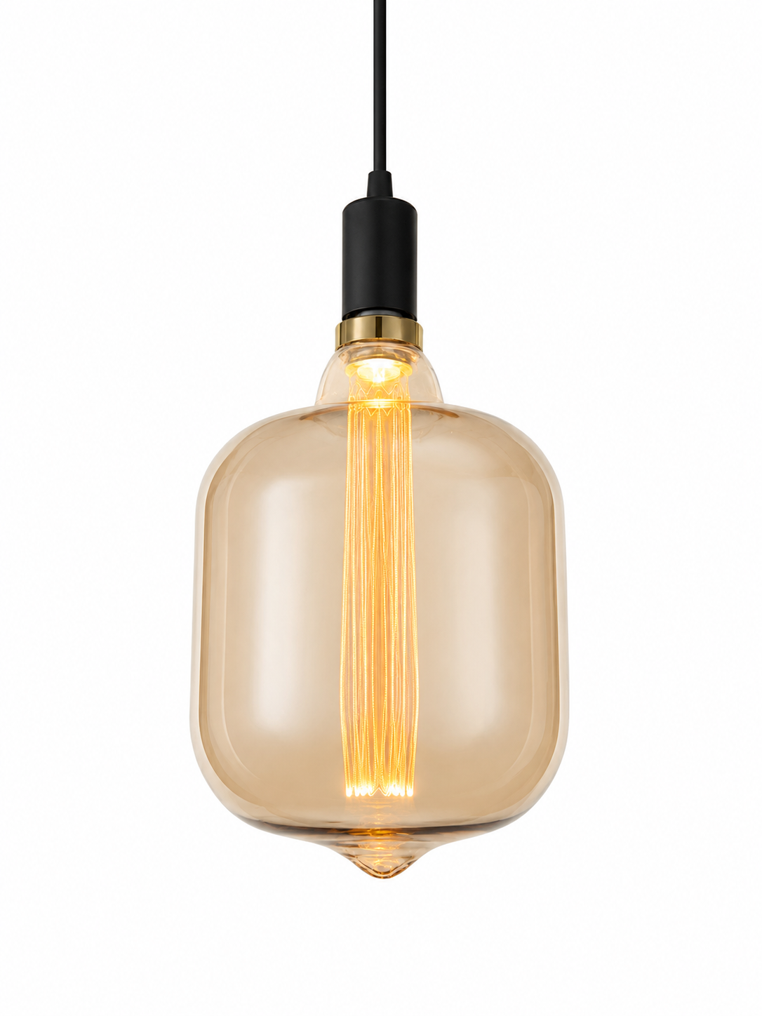 LED Design-Leuchtmittel E27 Amber – 4W, dimmbar, 2200K Extra Warmweiß, Ø 20 cm, Länge 30 cm (T45 4W)