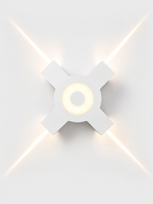 LED Wandleuchte „Aurora Cross“ – Moderne Design-Wandleuchte mit dekorativem Lichtmuster | Weiß | Warmweiß 3000K (TBL88TL21)