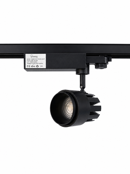 LED Schienenstrahler Schwarz mit einstellbarer Lichtfarbe – 3000K, 4000K oder 6000K – Schwenkbarer Track Light Spot