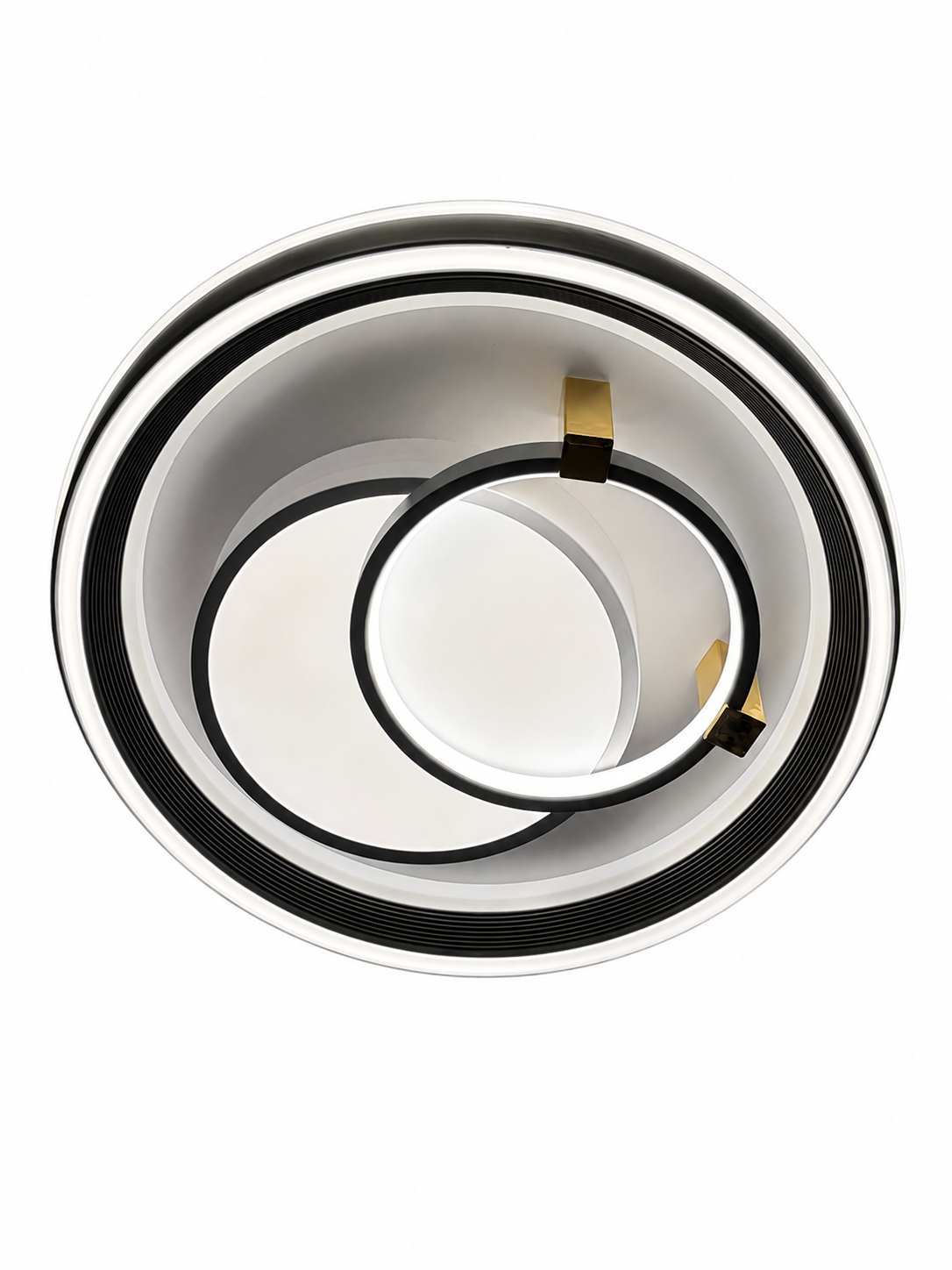 Moderne LED Pendelleuchte Ringdesign Ø48 cm – Elegante Designerleuchte in Schwarz-Gold (3260R)