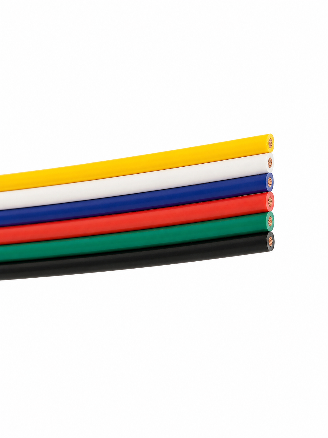 6-adriges Flachbandkabel für LED-Verbindungen – RGB+CCT Anschlusskabel – Flexibles Verbindungskabel für LED-Streifen und Lichttechnik