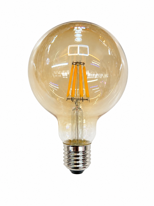 Tecbright LED Filament G95 E27 Lampe 8W – Amberglas