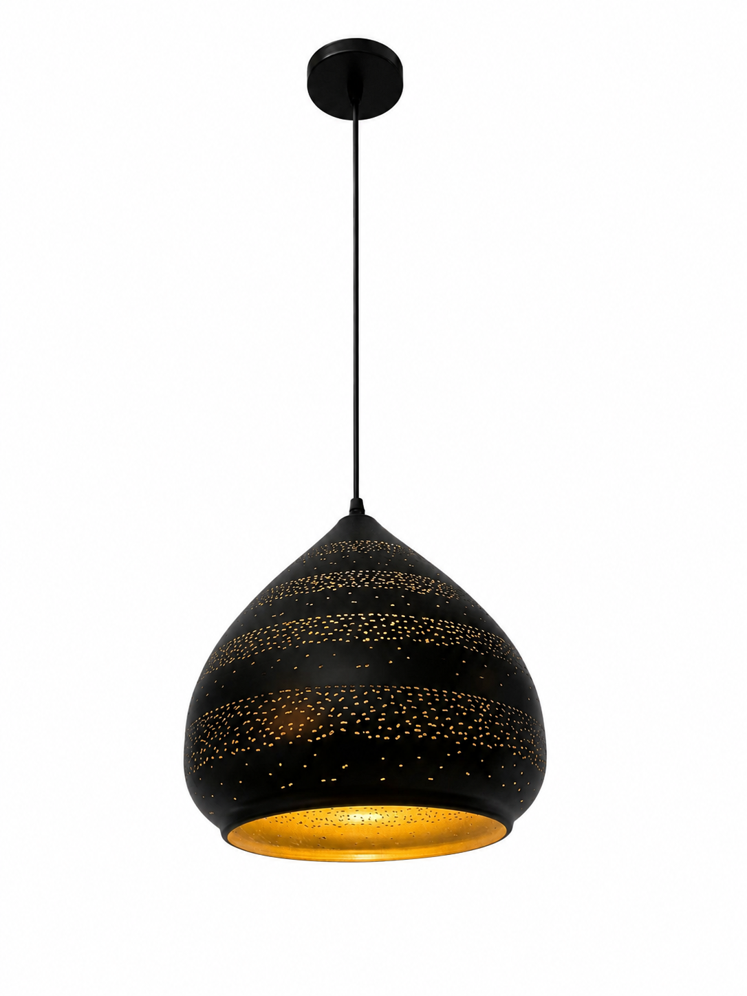 Pendelleuchte Ø30 cm – Elegante Designleuchte mit E27-Fassung in Schwarz (K021/300)