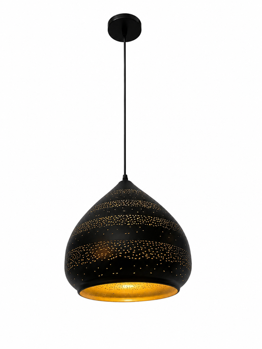 Pendelleuchte Ø30 cm – Elegante Designleuchte mit E27-Fassung in Schwarz (K021/300)