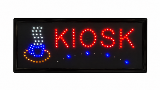 LED KIOSK Leuchtschild mit beleuchtetem Getränkesymbol – Werbeschild für Kiosk, Spätkauf & Verkaufsstellen