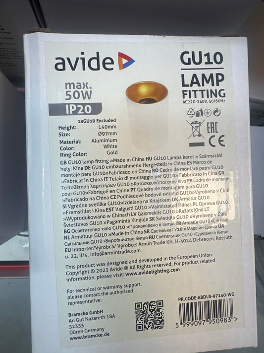Avide GU10 Downlight Weiss/Gold