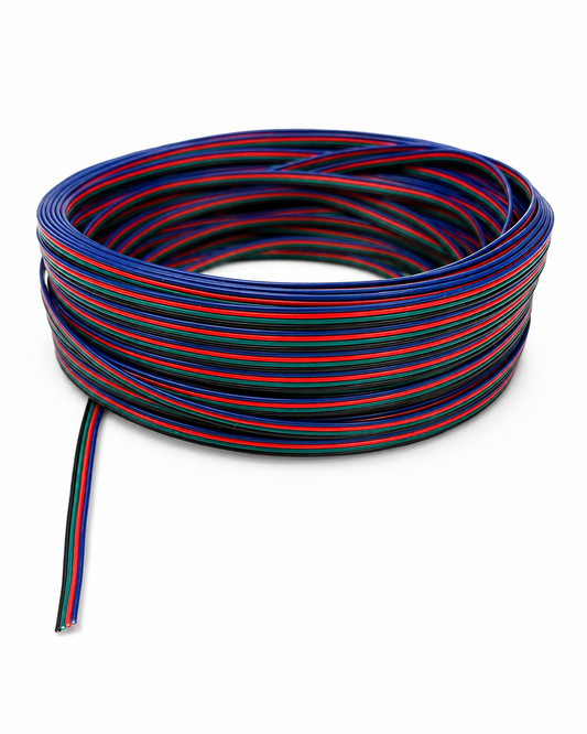 4-adriges RGB Anschlusskabel – Flexibles Flachkabel für LED-Beleuchtung, LED-Signs & Lichtwerbung