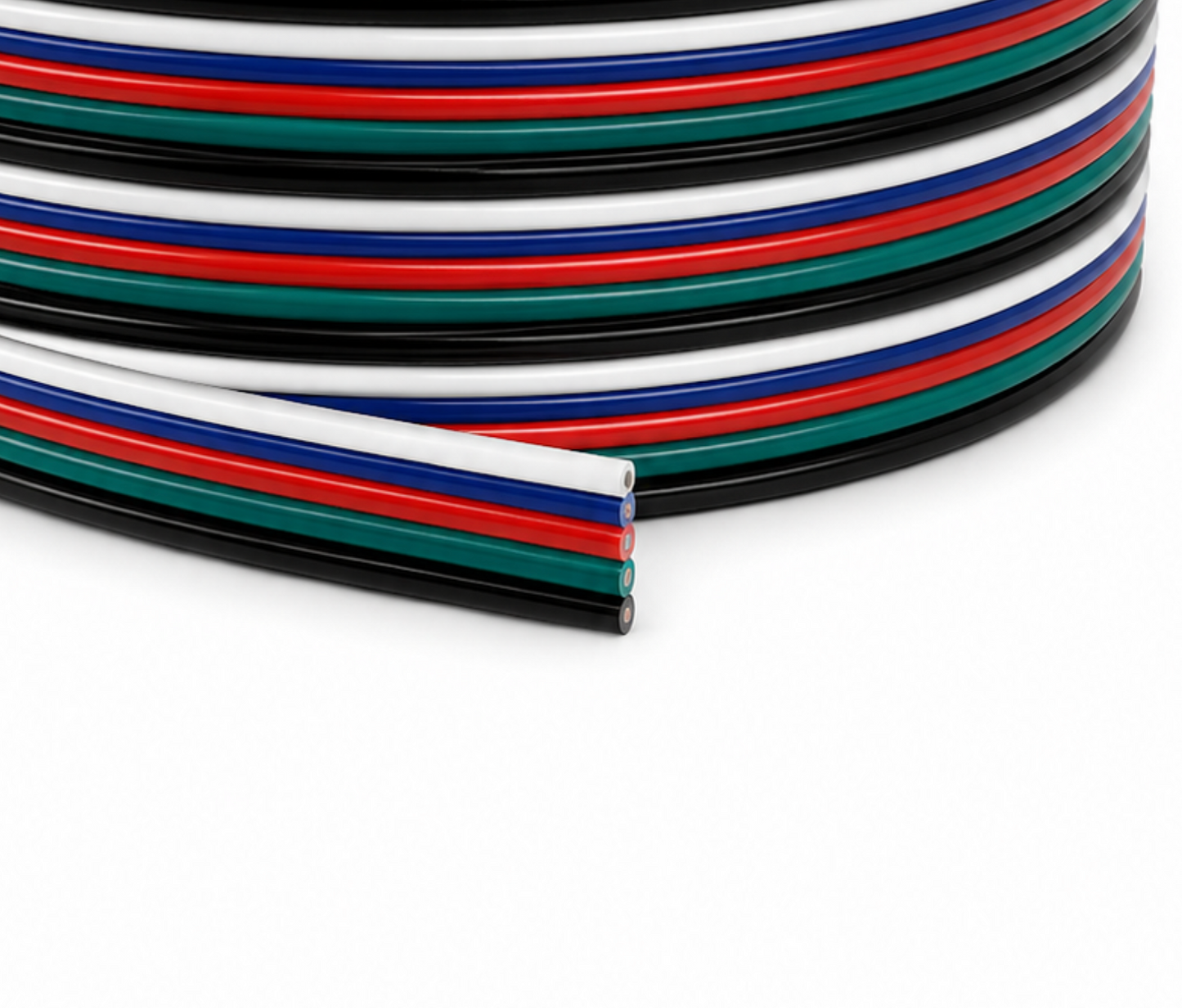 5-adriges LED Verbindungskabel RGBW – Flexible 5-polige Anschlussleitung für LED-Streifen, LED-Module & Lichtinstallationen