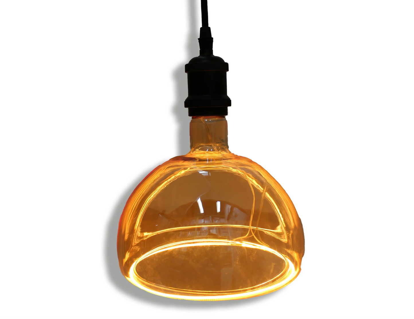 Tecbright G200C-2 Vintage LED Halo Dome – E27, 4W, 1800K, Amber | Design-Leuchtkugel mit Rundlicht