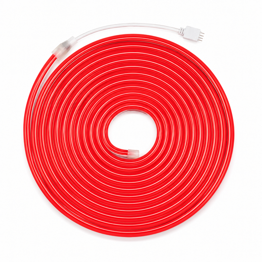 5m LED Neon Flex Komplettset – Rot | Inkl. Netzteil & Fernbedienung