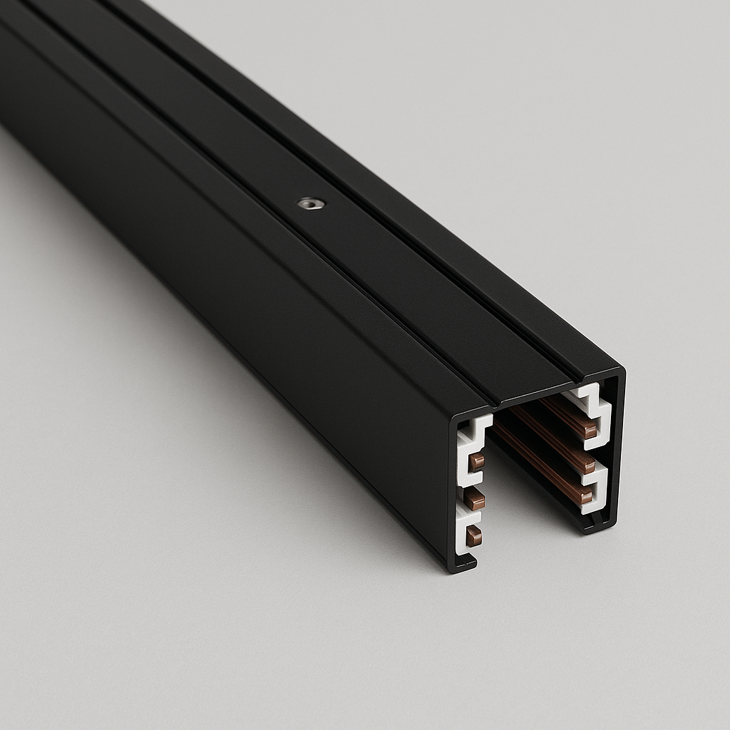 Tecbright 3-Phasen-Stromschiene – 2 m – Schwarz