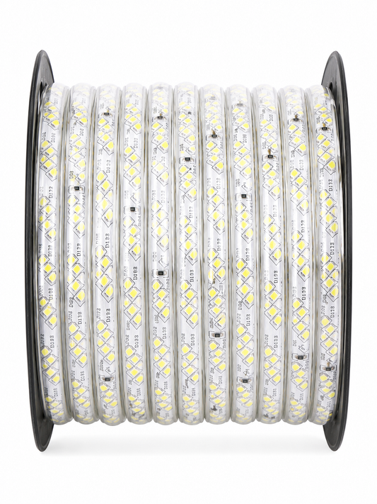 Tecbright 230V LED Streifen 100m Kaltweiß – 180 LEDs/m | 3-reihige