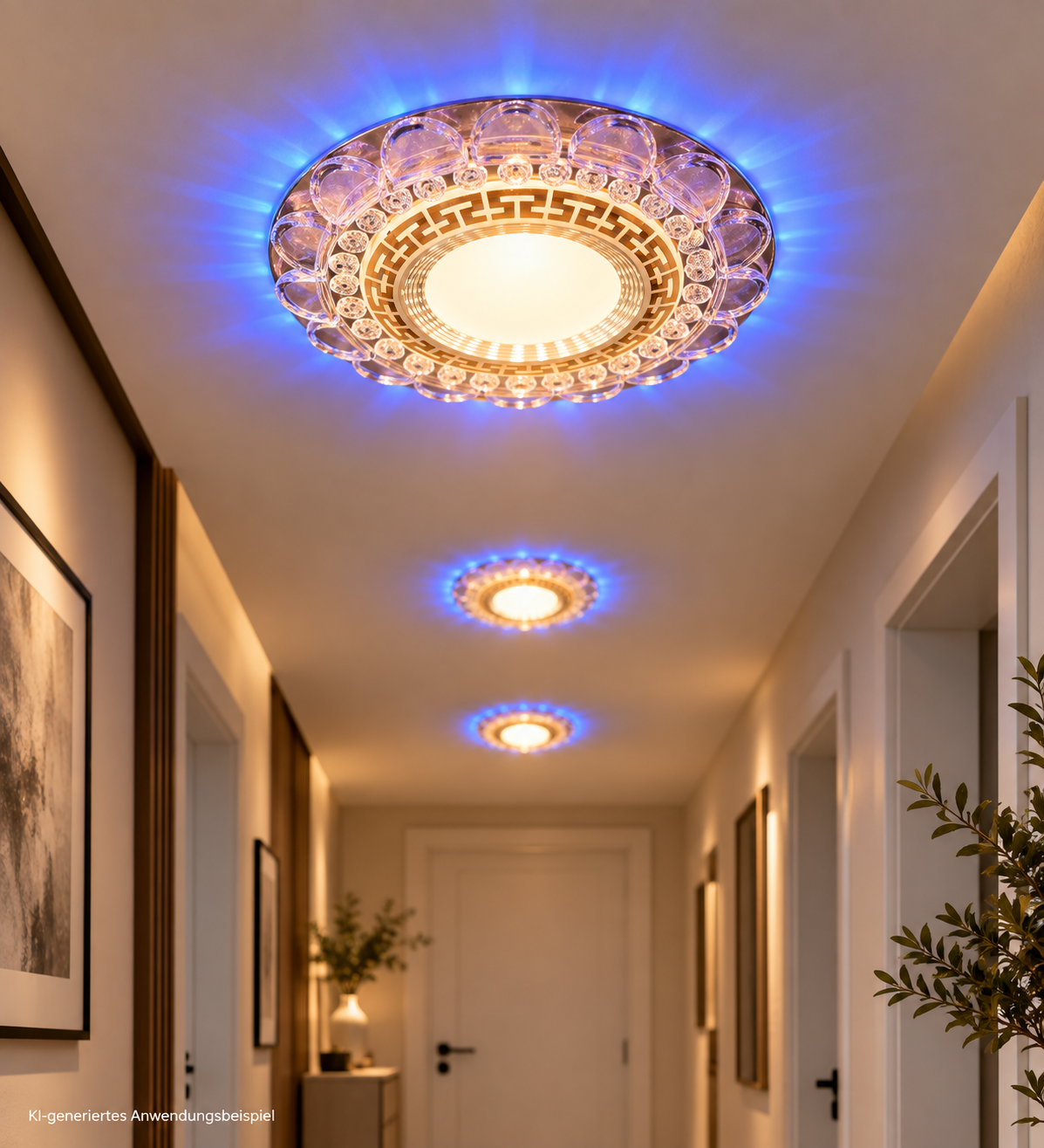 Tecbright Kristall LED-Einbaustrahler – Roségold | 3 Lichtfarben + Außenlicht A2
